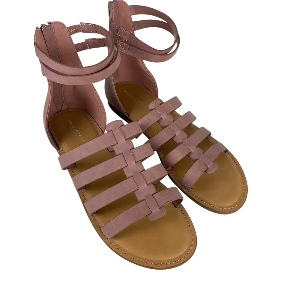 American Eagle AE Gladiator Sandals Women’s Size 8 Pink Maeve Flats - Picture 2 of 12